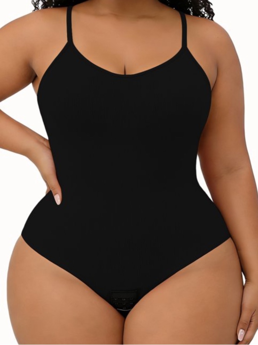 Black Sculpting Bodysuit – Seamless Scoop Neck Support